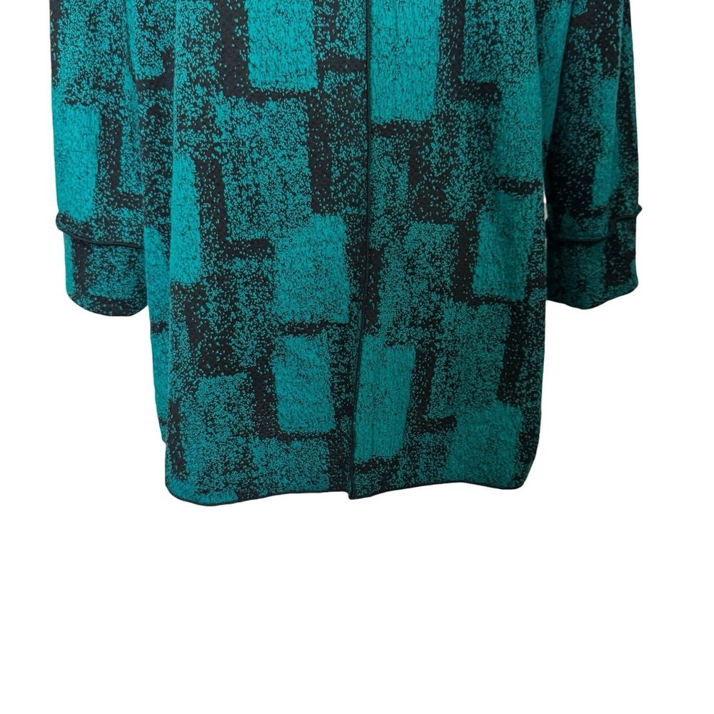 Ali Miles Textured Knit Tunic Top Removable Cowl Neck Scarf Green Black Size XL - Picture 12 of 16
